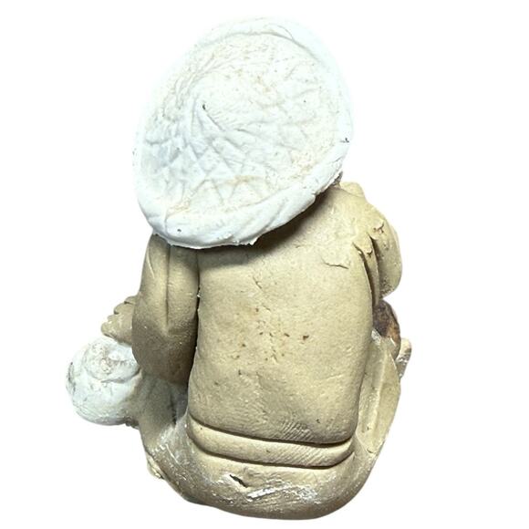 Chinese Shiwan Fisherman Figurine Mudman Fishing Pole Oriental Clay Pottery 2" - Picture 7 of 13
